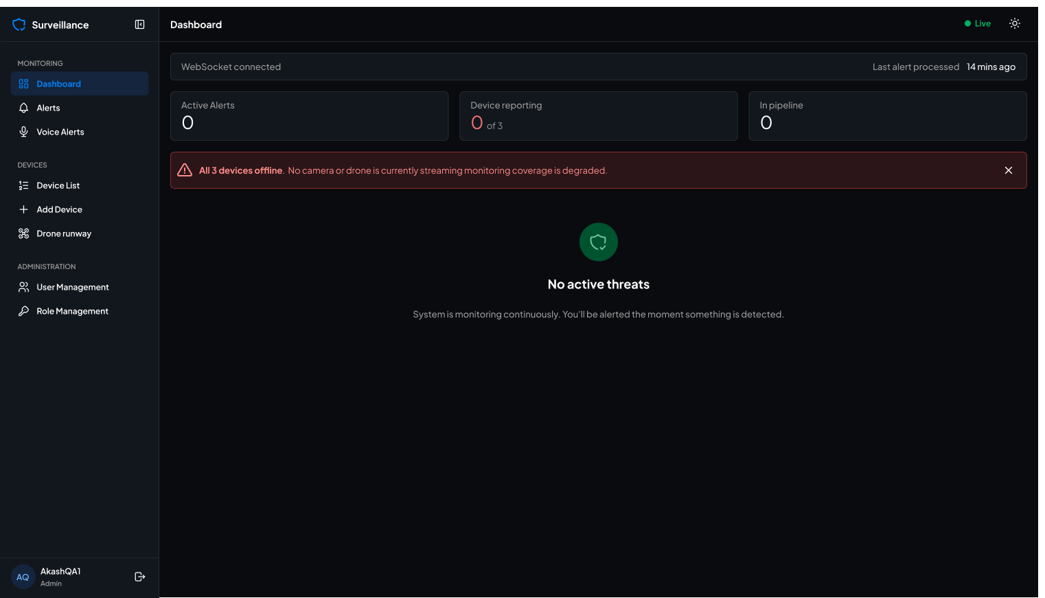 Redesigned alert dashboard