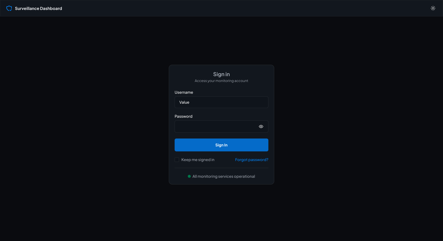New login screen